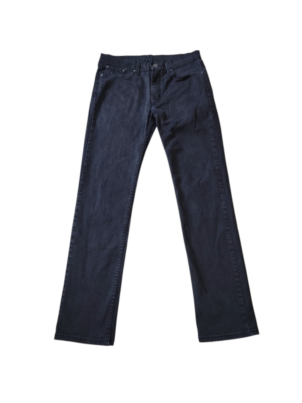 Levi's 514 Straight Leg Black Cotton Elastane Blend Jeans Men's 32/34 Pre-owned